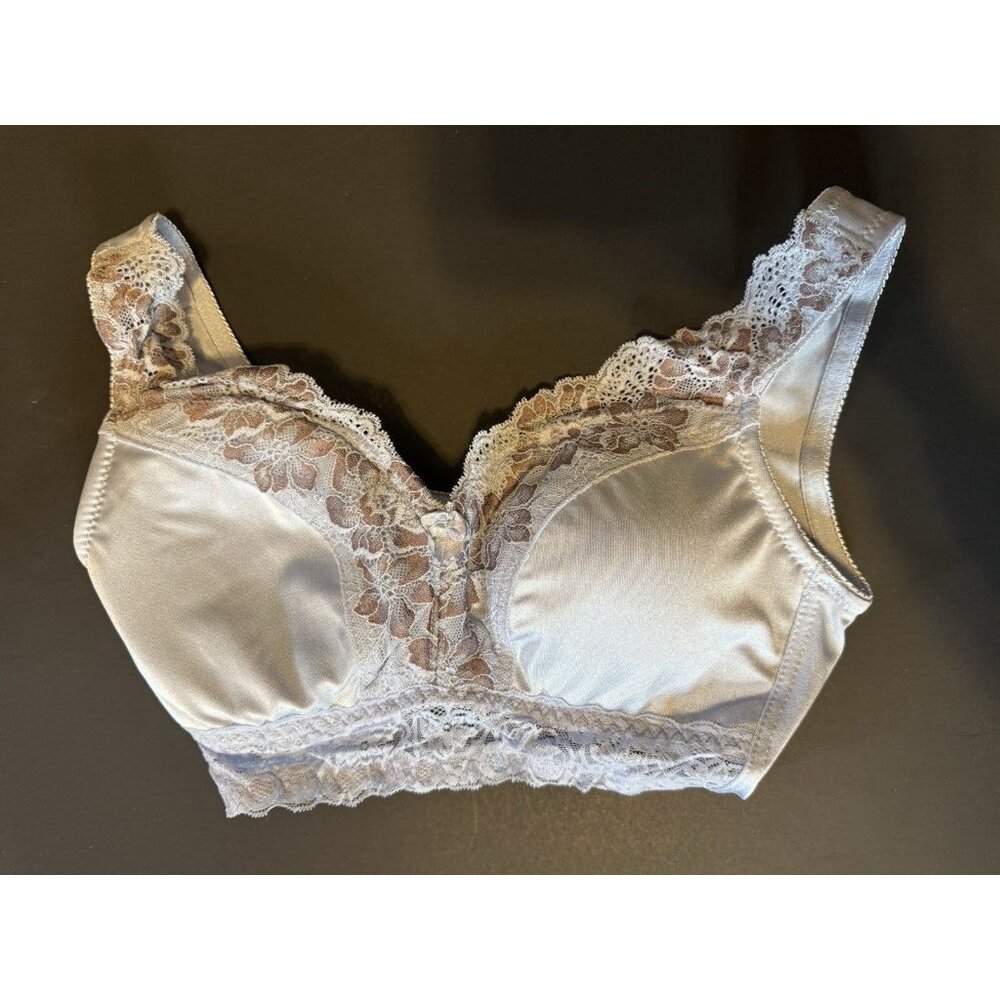 Rhonda Shear Pretty Blue Betty Pin-up Bra Back Hook Full Coverage S Small 6728P